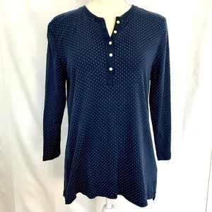 CHAPS blue pattern elbow sleeve button up shirt L